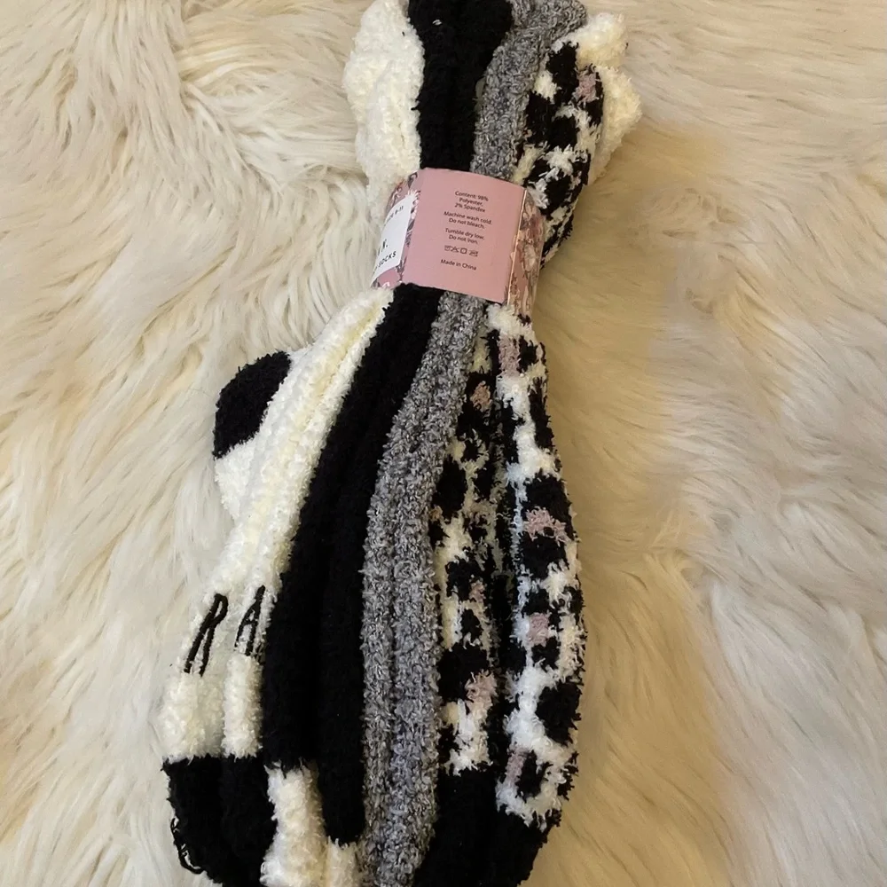 Rae Dunn Fur Mama 4 Pairs Women’s Cozy Socks - NWT